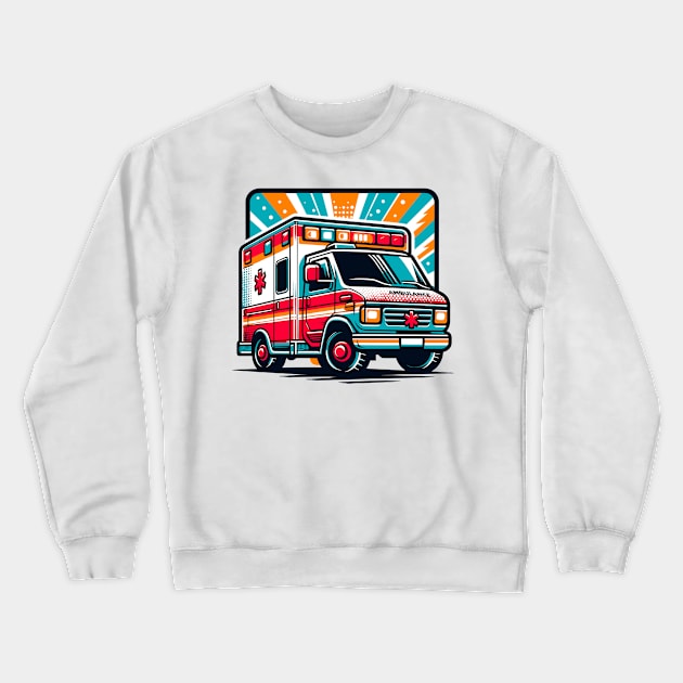 Ambulance Crewneck Sweatshirt by Vehicles-Art